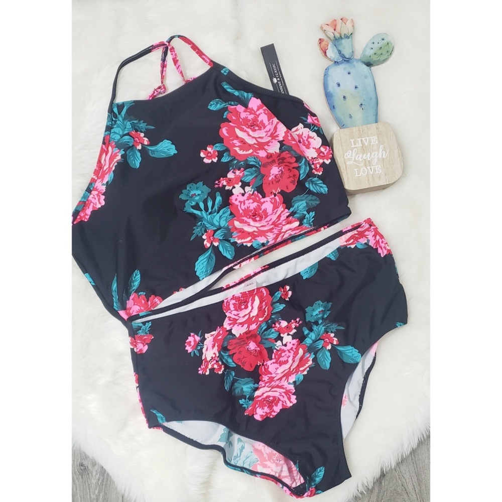 Floral Two Piece Bikini Swimwear 4XL